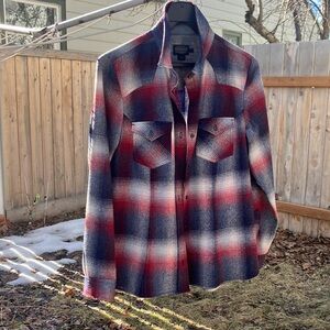 Pendleton Red, Navy & White Plaid Button-Down Shirt